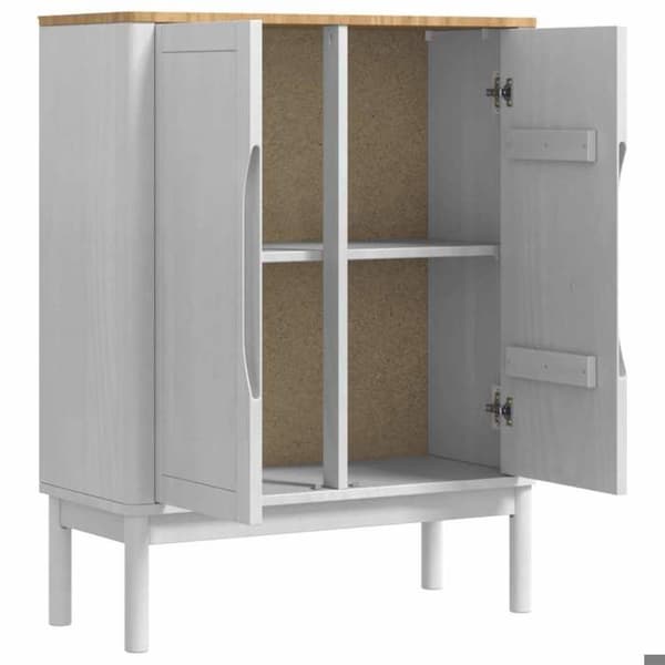 Buffé - EXKLUSIVT HUS - FLORO - Vit - Massivt trä - 70 x 30 x 70,5 cm Vit