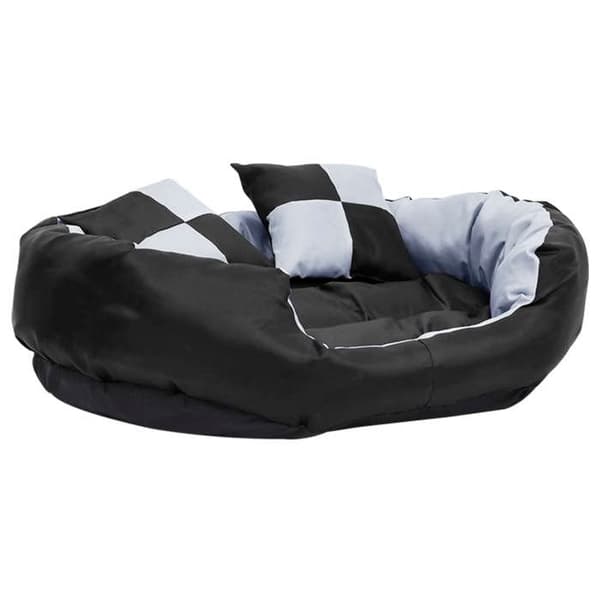 Maison Exclusive - Vaskbart vendbart hundepude Grå og sort 85x70x20 cm Grå och svart