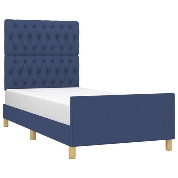 Maison Exclusive - Sengestel uden madras blå 90x200 cm stof