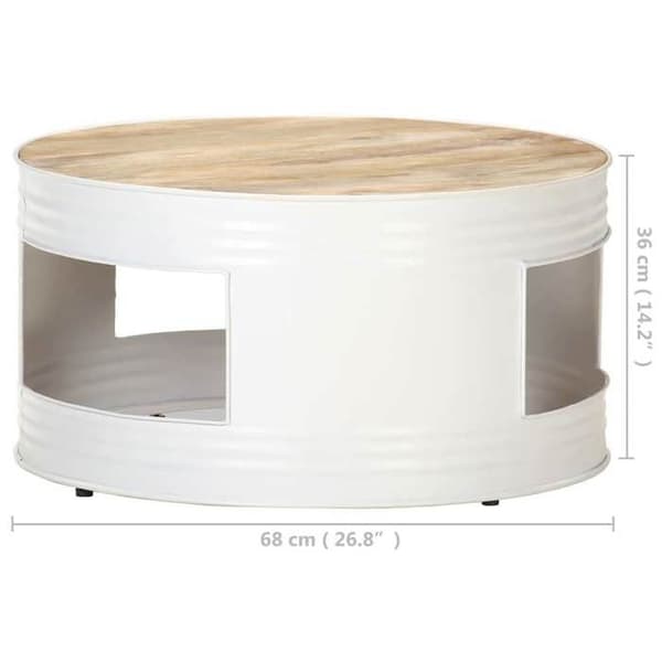 Maison Exclusive - Låg bord Vit 68x68x36 cm Solid mangoträ Vit