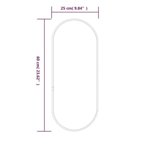 Maison Exclusive - Musta seinäpeili 60x25 cm soikea