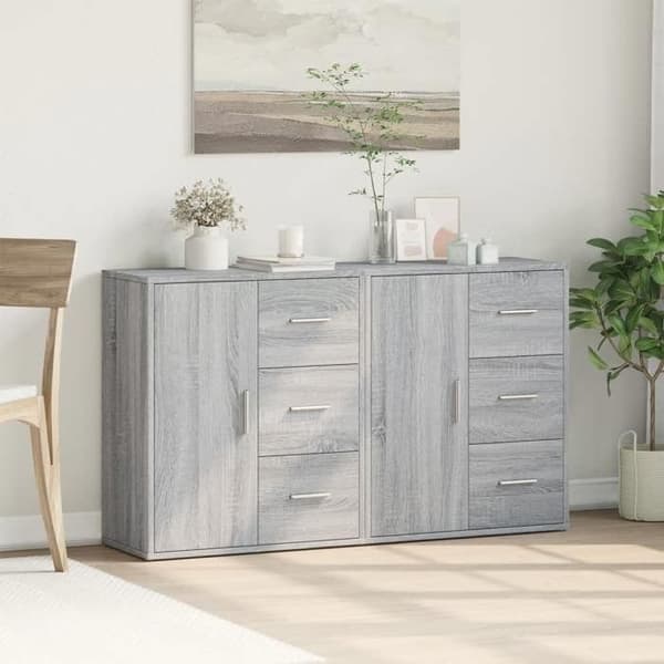 Maison Exclusive - Buffeter 2 stk sonoma grå 60x31x70 cm ingeniørtræ
