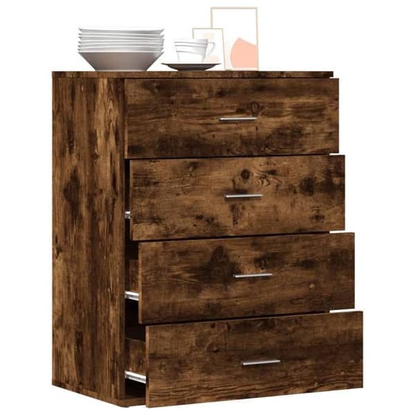 Maison Exclusive - Buffé i rökig ek 60x39x80 cm i ingenjörsträ