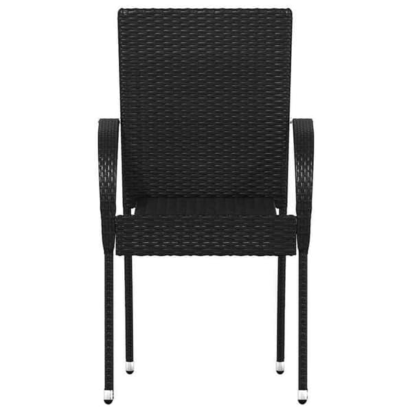 Maison Exclusive - Stapelbara utomhusstolar set om 6 i flätad plast svart Svart