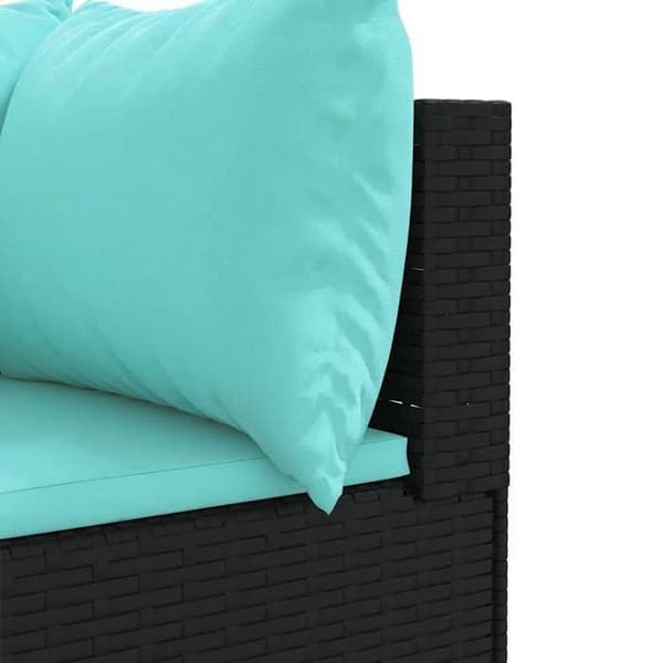 Maison Exclusive - Trädgårdsmöbler 7 delar med kuddar Svart flätad resin