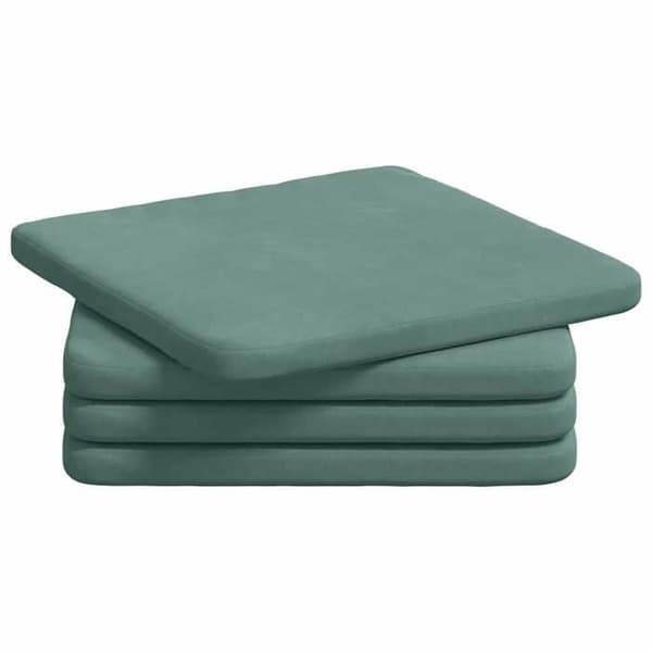 Maison Exclusive - Sittkuddar 4 st Sammet Grön Hav 40 x 40 x 3 cm Havsgrön