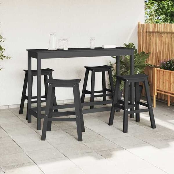 Maison Exclusive - Havebar sæt 4 pc Sort HDPE Svart