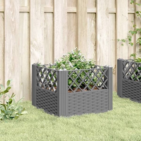 Maison Exclusive - Blomlåda med ljusgrå pinnar 43,5x43,5x43,5 cm PP