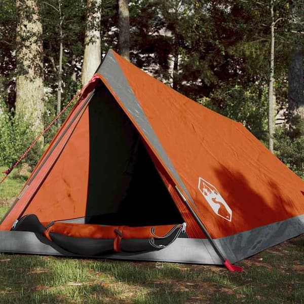 Maison Exclusive - Campingtelt til 2 personer grå og orange vandtæt