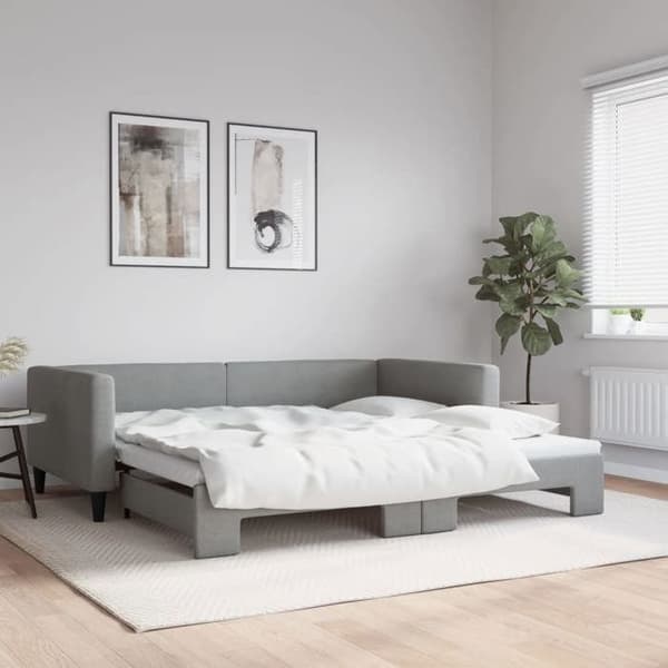 Maison Exclusive - Sovesofa med udtræk uden madras lys grå 100x200 cm