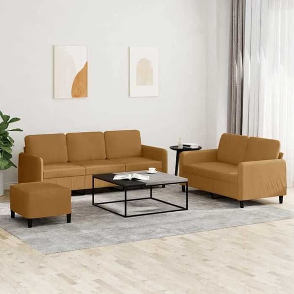 Maison Exclusive - Sæt af 3 brune velour sofaer