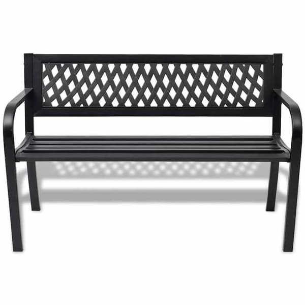 Havemøbel - EKSKLUSIV HUS - 118 cm - Stål - PVC Ryg - Sort Svart