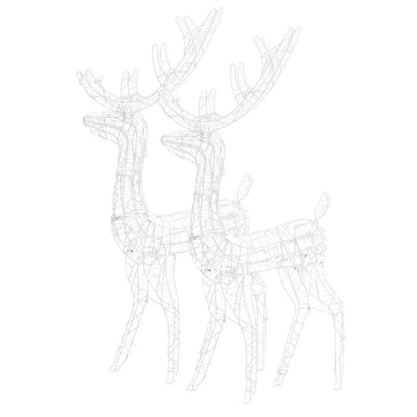Julepynt - EKSKLUSIV HUS - Rensdyr 120 cm - Akryl - 140 multicolor LED - USB Blå
