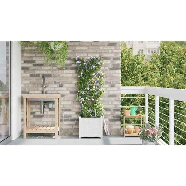 Planteringslåda - MAISON EXCLUSIVE - Maison Exclusive - Vit - Polypropen - 40 x 40 x 142 cm Vit