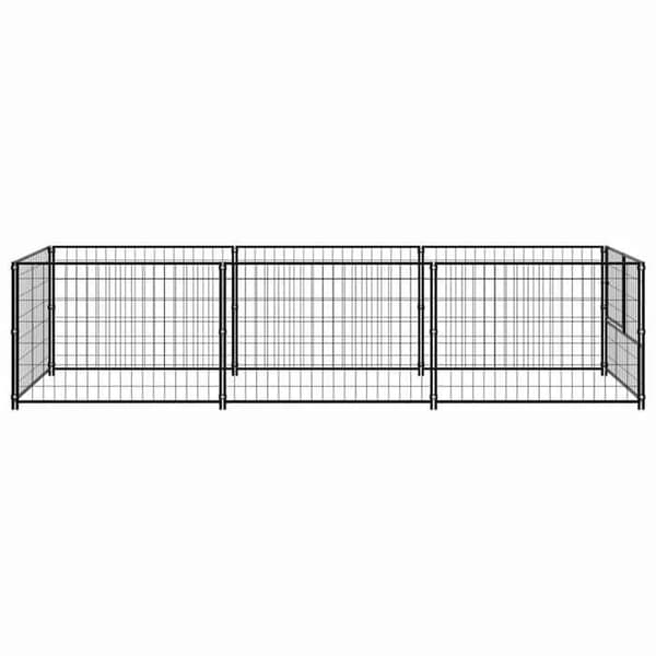 Chenil - Eksklusiv Hus - Sort - 3 m² (300 x 100 x 70 cm) - Robust stål svart