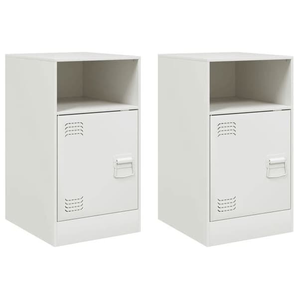 Maison Exclusive - Sängbord 2 st vit 34,5x39x62 cm stål
