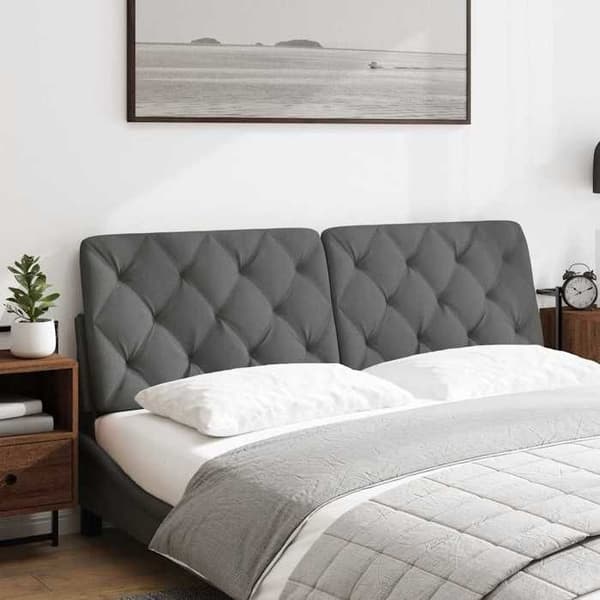 Hovedgærdedækken - MAISON EXCLUSIVE - Diamantmønstret - 160 cm - Mørkegrå - Polstret polyester Mörkgrå