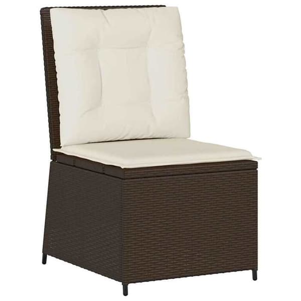 Maison Exclusive - Brun og hvid creme polyrotin havemøbelsofa Svart och vitt kräm