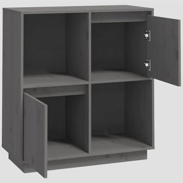 Maison Exclusive - Harmaa buffet 74x35x80 cm massiivipuusta