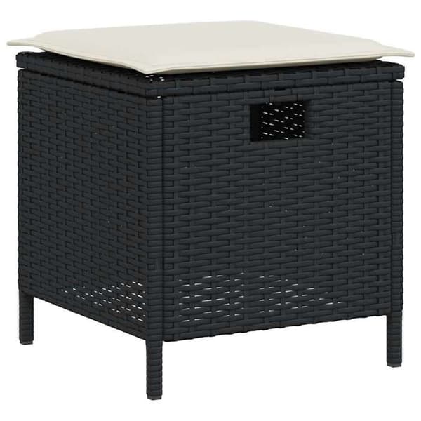 Maison Exclusive - 6-delt have-sofa sæt med L-formede puder i sort flettet harv.
