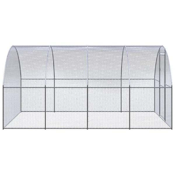 Utomhus hönshus - Exklusivt hus - 3 x 4 x 2 m - Galvaniserat stål - Grå silver-