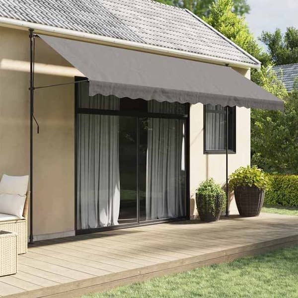 Maison Exclusive - Fällbart tak i antracit 400x150 m tyg och stål