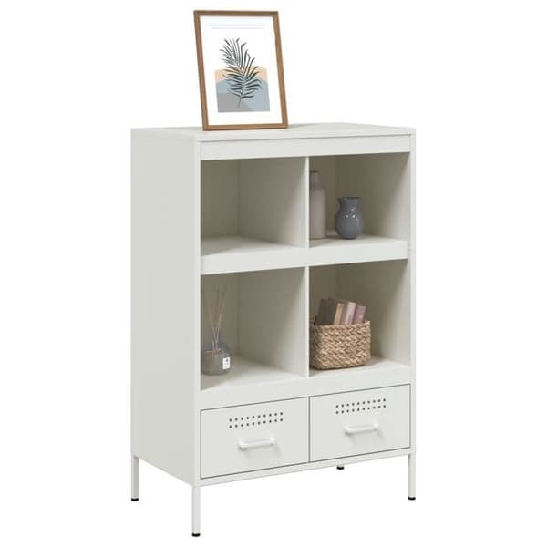 Maison Exclusive - Vit hög buffé 68x39x101,5 cm stål