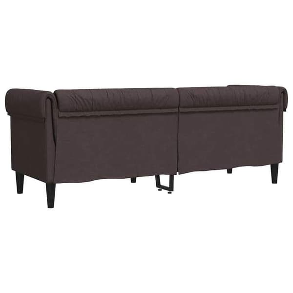 Maison Exclusive - Chesterfield-soffa 3 platser mörkbrun tyg