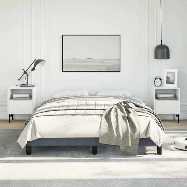 Maison Exclusive - Sängram mörkgrå 137x190 cm sammet