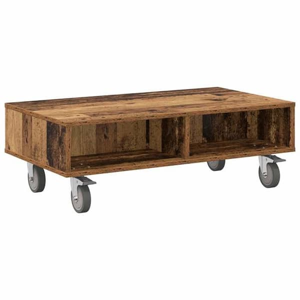 Sideborde - MAISON EXCLUSIVE - 90x50x30 cm - Ingeniørtræ - Rektangulær - 4 hjul (2 låsbare) Gammalt trä