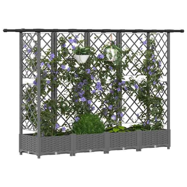 Maison Exclusive - Høj Seng med Gitter og Lys Grå Tag 202,5 x 40 x 121 cm ljusgrått