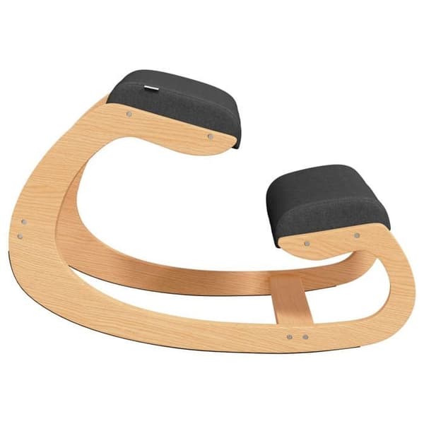 Siddende knæstol - Eksklusivt hus - Sort - Birkekrydsfiner - Ergonomisk justerbar vippe svart