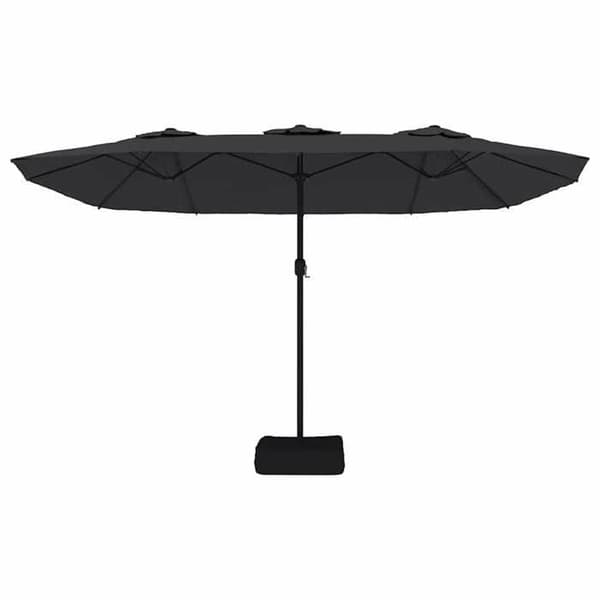 Maison Exclusive - Parasol til have med dobbelt hoved sort 449x265 cm
