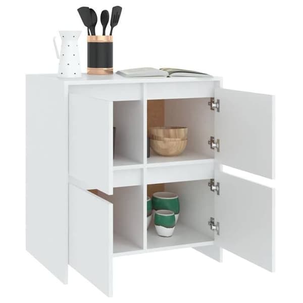 Maison Exclusive - Hvid Buffet 70x41x75 cm Ingeniørtræ