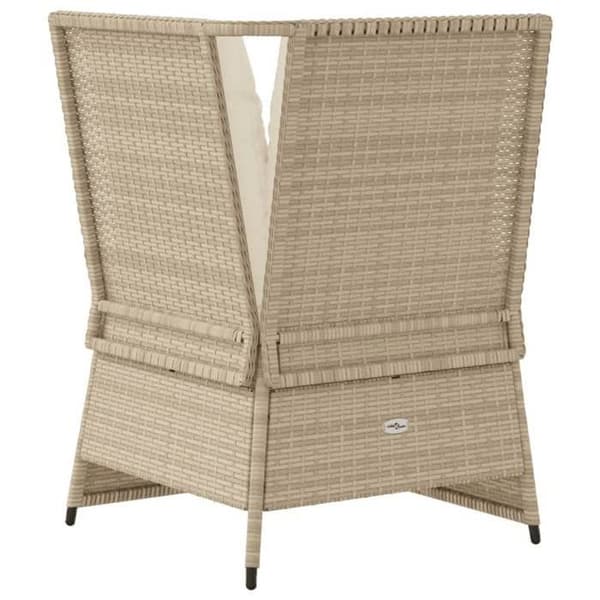 Maison Exclusive - U-formad trädgårdsoffa med beige kuddar i flätad resin