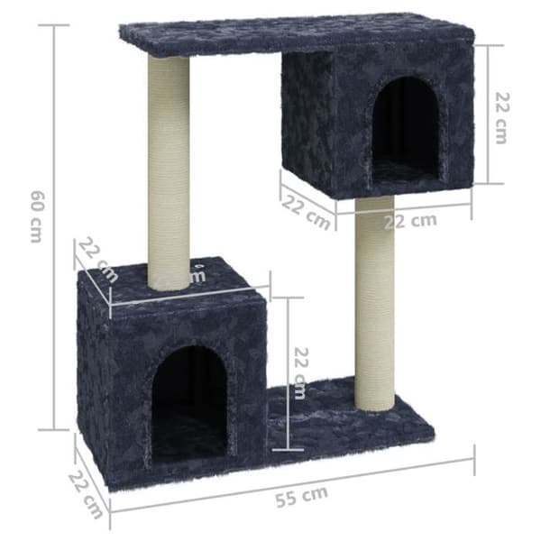 Maison Exclusive - Kattträd med sisal klöstrumpor Mörkgrå 60 cm mörkgrå
