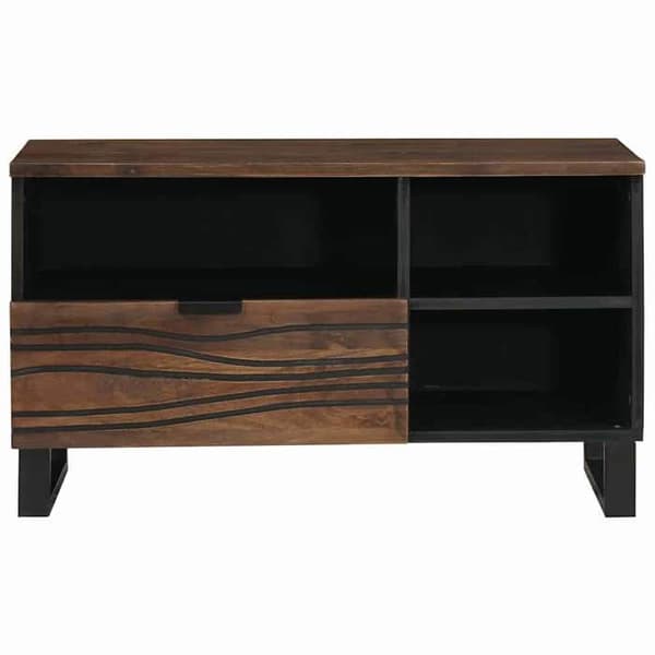 TV-möbel - EXKLUSIV HEM - Valnöt - Väggmontering - Ingenjörsträ - 80 x 33 x 46 cm Svart