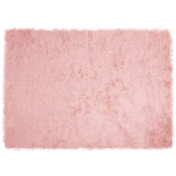 Tæppe - MAISON EXCLUSIVE - TAFALLA - falsk pels - polyester - 120 x 170 cm Ros