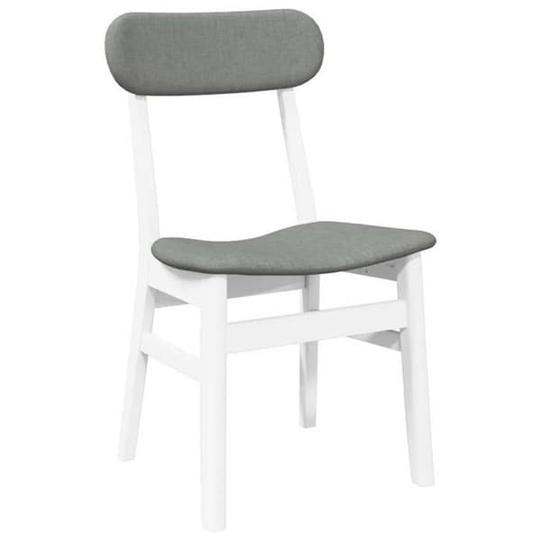 Maison Exclusive - Matstolar med kuddar 2 st vit massiv gummiträ