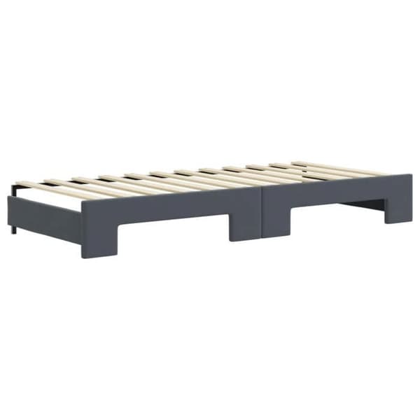 Maison Exclusive - Dagbädd med utdragssäng och mörkgrå madrass 90x200cm sammet mörkgrå
