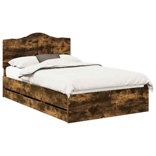 Maison Exclusive - Sängram Ek Rökig 120 x 200 cm Träingenjör