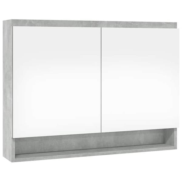 Maison Exclusive - Badeværelsesspejlskab 80x15x60 cm MDF Grå beton
