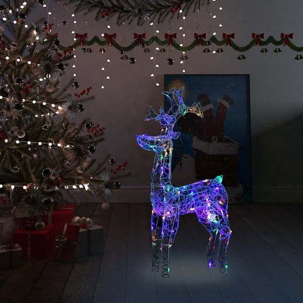 Julepynt - EKSKLUSIV HUS - LED Rensdyr - 90 LED - Akryl - 60x16x100 cm