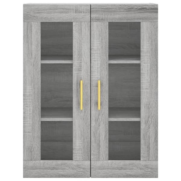 Maison Exclusive - Buffé hög Sonoma grå 69,5x34x180 cm Ingenjörsträ