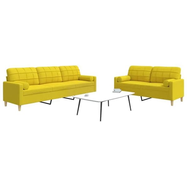 Maison Exclusive - Sæt af sofaer 2 stk dekorative puder lys gul stof