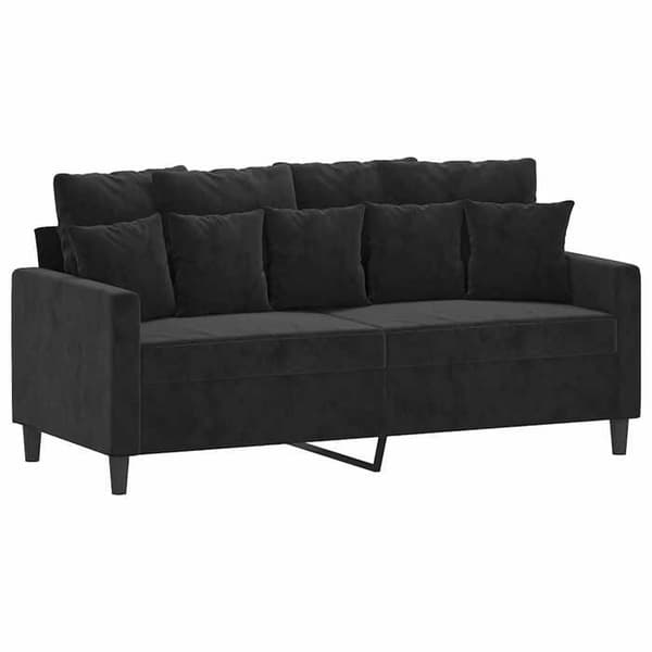 Maison Exclusive - 2 kpl sohvakokonaisuus tyynyillä, musta sametti