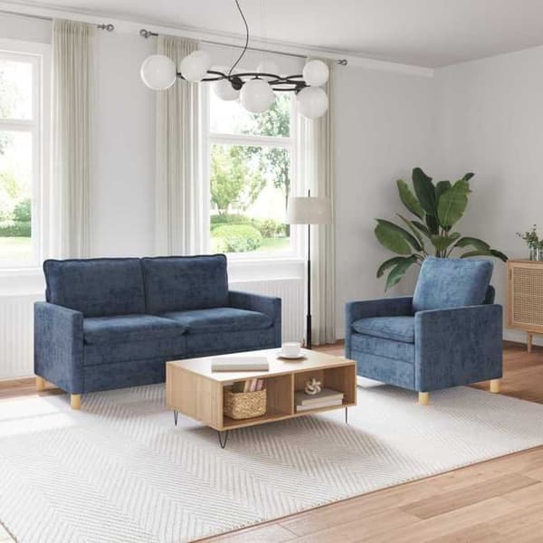 Maison Exclusive - 2 kpl sohvasetti sininen polyesteri