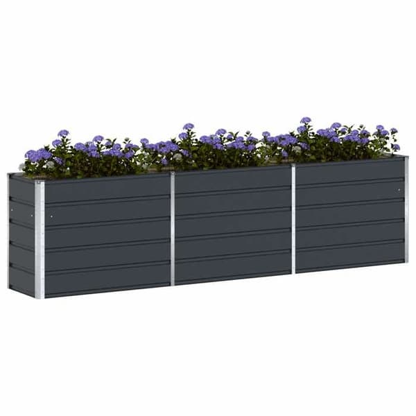 Jardinière - EXKLUSIVT HUS - 290 x 50 x 75 cm - Galvaniserat stål - Antracit - Rektangulär antracit