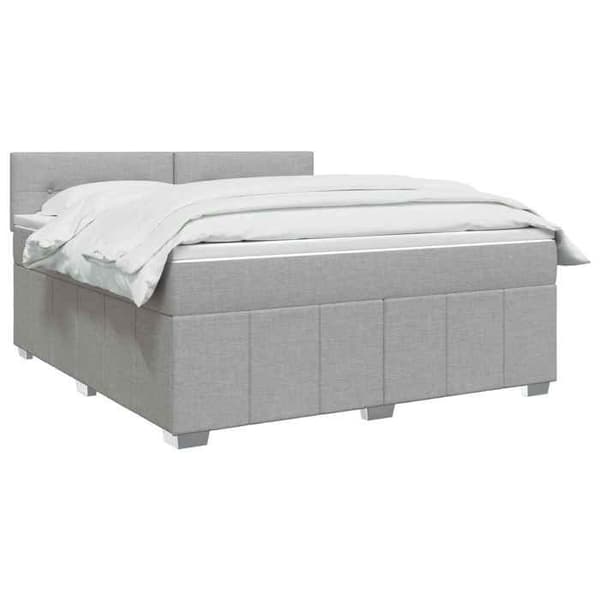Maison Exclusive - Boxspring säng med madrass Ljusgrå 160 x 200 cm Tyg Ljusgrått