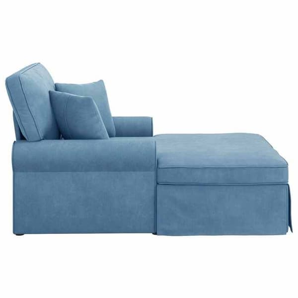 Maison Exclusive - Chaise lounge med skørt 3 pc Blå Velour